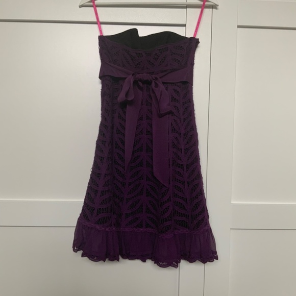 Prom! Betsey Johnson Silk Strapless Dress with Bow in Back. - Picture 2 of 8